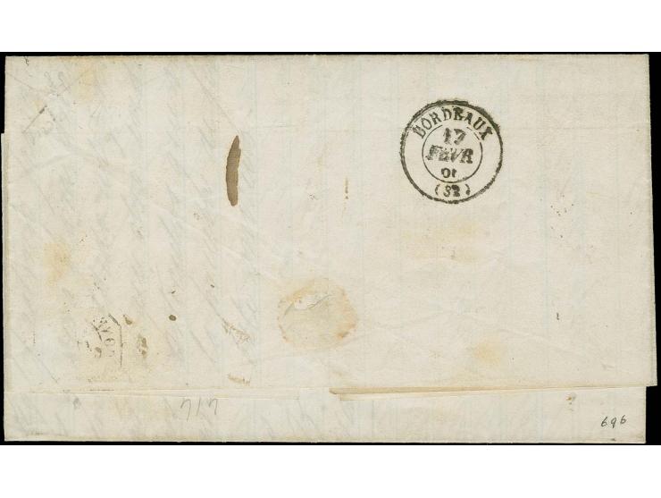"CONF. ARGENTINE CARMEL 12 JANV. 66" and adjacent cds. "BRESIL BORDEAUX" on entire letter from Buenos Aires to Bordeaux, fine