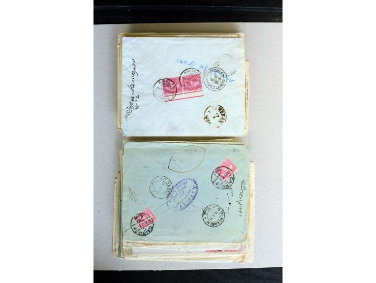 1888/1903, etwa 95 Briefe nach Persien, dabei viele R-Briefe, 2 Briefe mit L1 bzw. hs. "OBESSARENKO", etc.