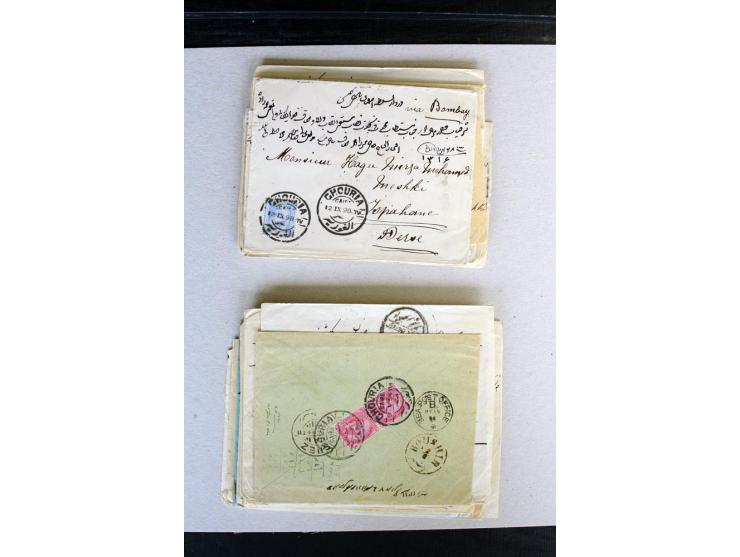 1888/1903, etwa 95 Briefe nach Persien, dabei viele R-Briefe, 2 Briefe mit L1 bzw. hs. "OBESSARENKO", etc.