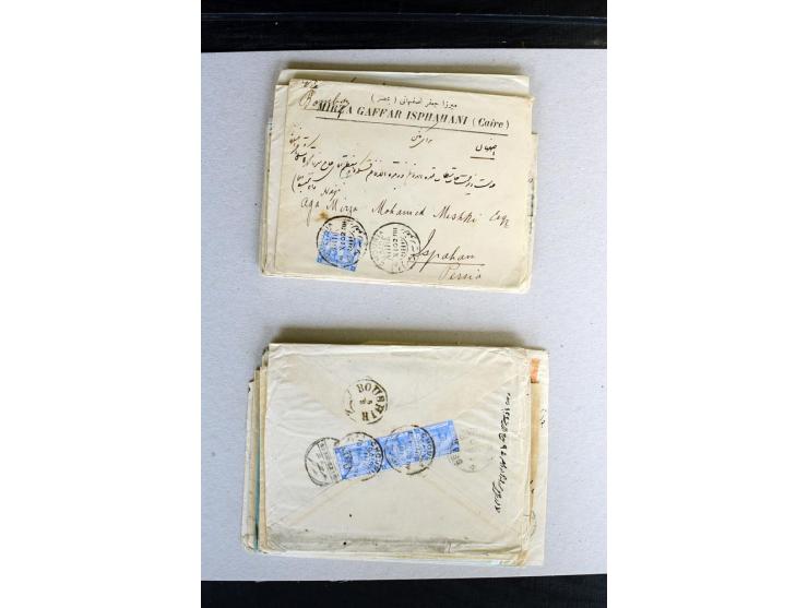 1888/1903, etwa 95 Briefe nach Persien, dabei viele R-Briefe, 2 Briefe mit L1 bzw. hs. "OBESSARENKO", etc.