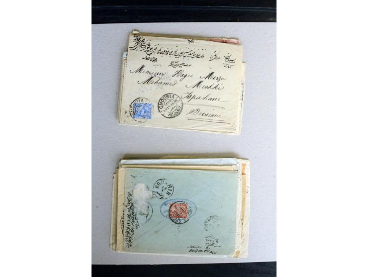 1888/1903, etwa 95 Briefe nach Persien, dabei viele R-Briefe, 2 Briefe mit L1 bzw. hs. "OBESSARENKO", etc.