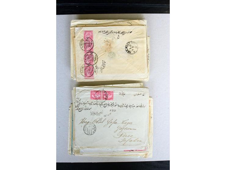 1888/1903, etwa 95 Briefe nach Persien, dabei viele R-Briefe, 2 Briefe mit L1 bzw. hs. "OBESSARENKO", etc.