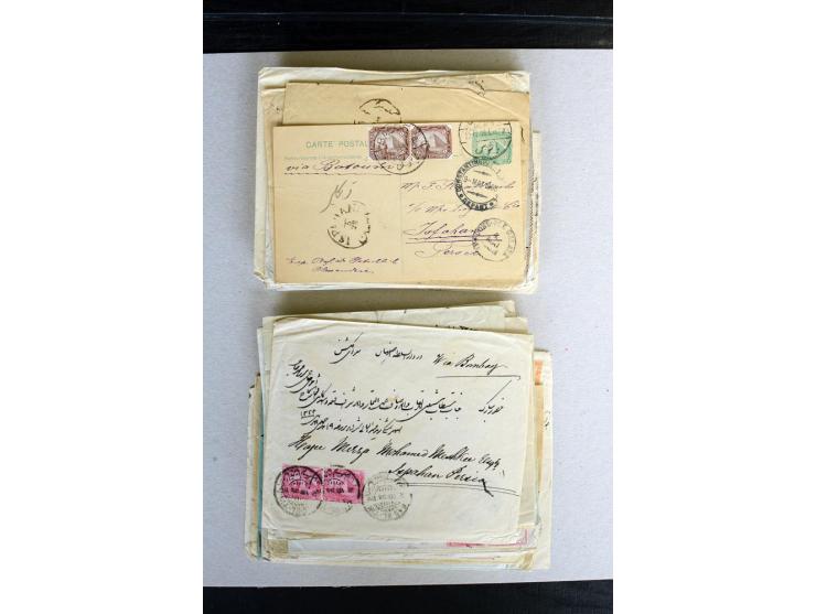 1888/1903, etwa 95 Briefe nach Persien, dabei viele R-Briefe, 2 Briefe mit L1 bzw. hs. "OBESSARENKO", etc.