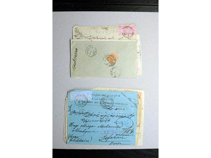1888/1903, etwa 95 Briefe nach Persien, dabei viele R-Briefe, 2 Briefe mit L1 bzw. hs. "OBESSARENKO", etc.