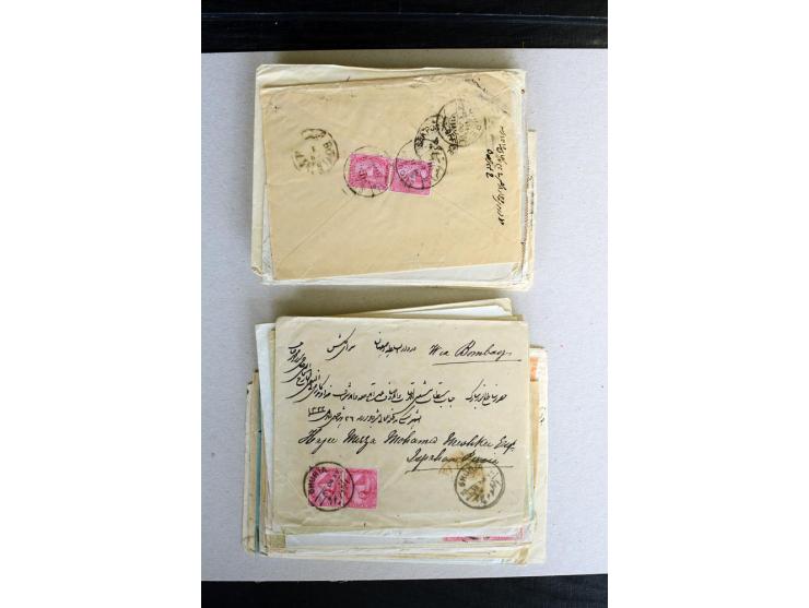 1888/1903, etwa 95 Briefe nach Persien, dabei viele R-Briefe, 2 Briefe mit L1 bzw. hs. "OBESSARENKO", etc.