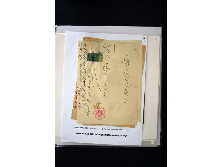 1870s/1923 (ca.), The Dr R J Ceresa Exhibit collection of Armenian Fiscal stamps and documents, comprising over 30 documents 