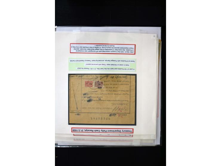 1870s/1923 (ca.), The Dr R J Ceresa Exhibit collection of Armenian Fiscal stamps and documents, comprising over 30 documents 