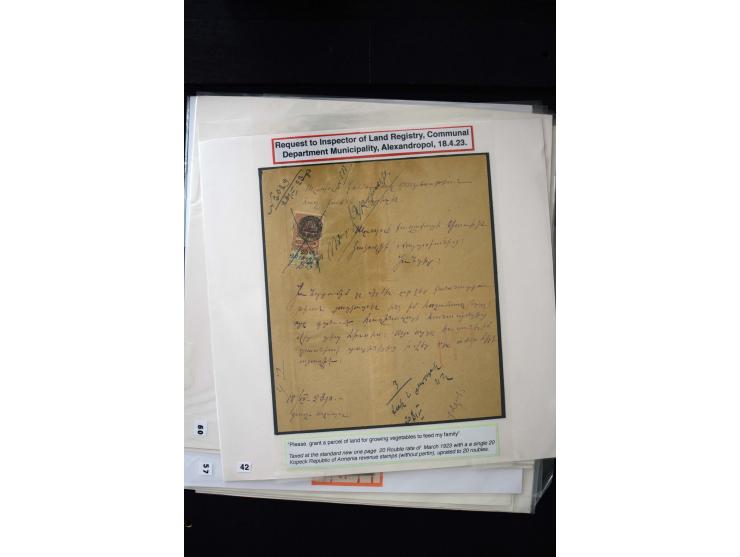 1870s/1923 (ca.), The Dr R J Ceresa Exhibit collection of Armenian Fiscal stamps and documents, comprising over 30 documents 