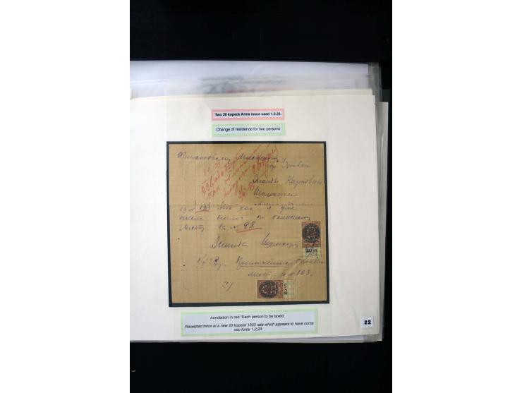 1870s/1923 (ca.), The Dr R J Ceresa Exhibit collection of Armenian Fiscal stamps and documents, comprising over 30 documents 