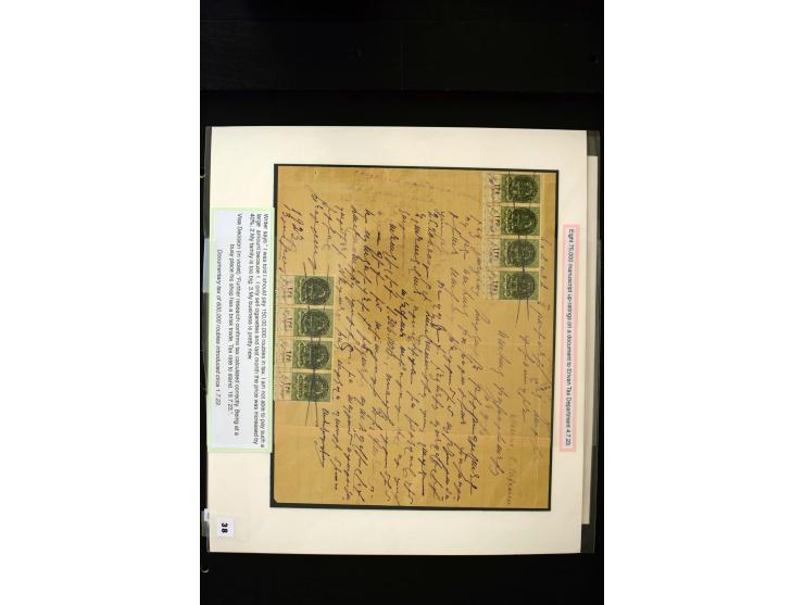 1870s/1923 (ca.), The Dr R J Ceresa Exhibit collection of Armenian Fiscal stamps and documents, comprising over 30 documents 