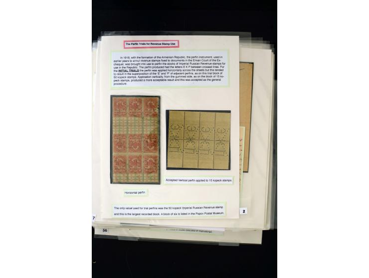 1870s/1923 (ca.), The Dr R J Ceresa Exhibit collection of Armenian Fiscal stamps and documents, comprising over 30 documents 