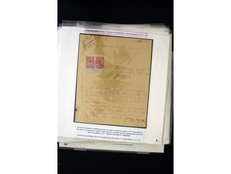 1870s/1923 (ca.), The Dr R J Ceresa Exhibit collection of Armenian Fiscal stamps and documents, comprising over 30 documents 