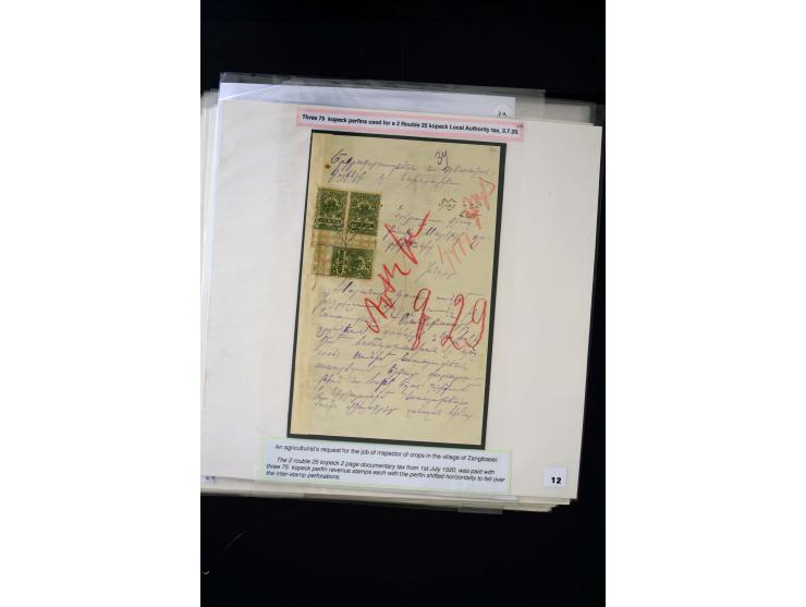 1870s/1923 (ca.), The Dr R J Ceresa Exhibit collection of Armenian Fiscal stamps and documents, comprising over 30 documents 