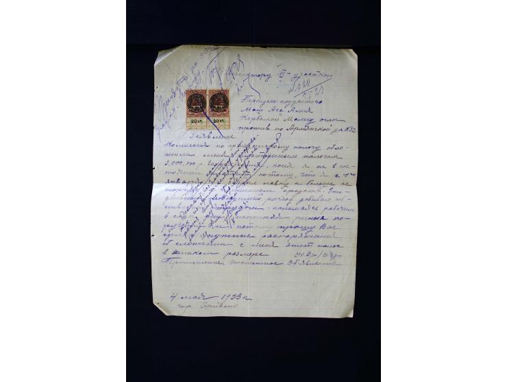 1870s/1923 (ca.), The Dr R J Ceresa Exhibit collection of Armenian Fiscal stamps and documents, comprising over 30 documents 