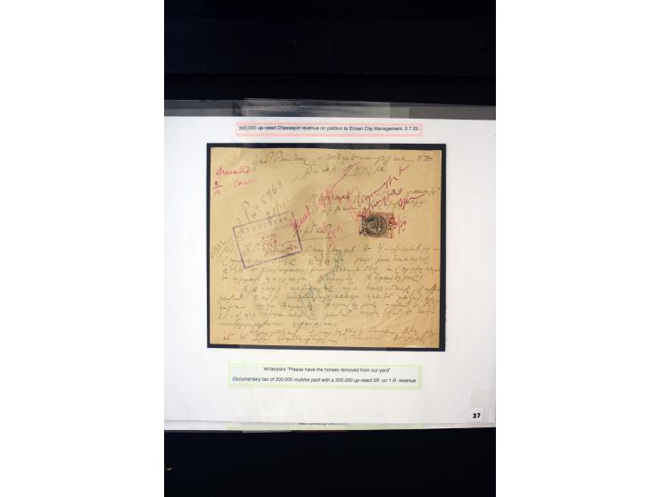 1870s/1923 (ca.), The Dr R J Ceresa Exhibit collection of Armenian Fiscal stamps and documents, comprising over 30 documents 
