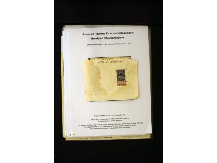 1870s/1923 (ca.), The Dr R J Ceresa Exhibit collection of Armenian Fiscal stamps and documents, comprising over 30 documents 
