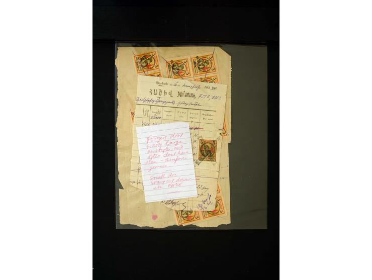 1870s/1923 (ca.), The Dr R J Ceresa Exhibit collection of Armenian Fiscal stamps and documents, comprising over 30 documents 