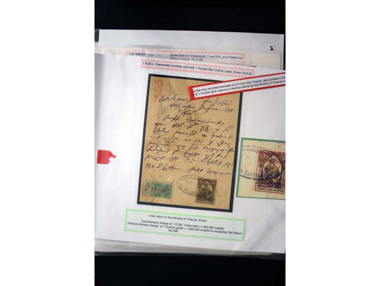 1870s/1923 (ca.), The Dr R J Ceresa Exhibit collection of Armenian Fiscal stamps and documents, comprising over 30 documents 