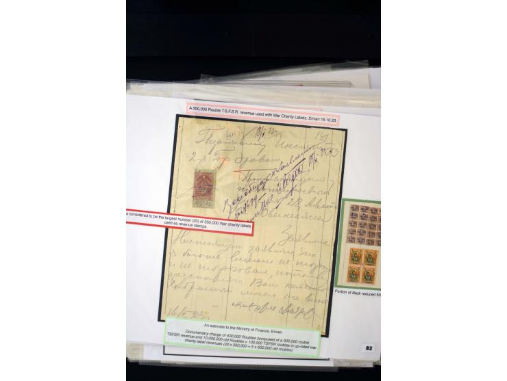 1923/41, The Dr R J Ceresa Exhibit collection of Armenian fiscal stamps and documents, comprising over 60 documents with 1923