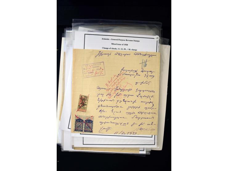 1923/41, The Dr R J Ceresa Exhibit collection of Armenian fiscal stamps and documents, comprising over 60 documents with 1923
