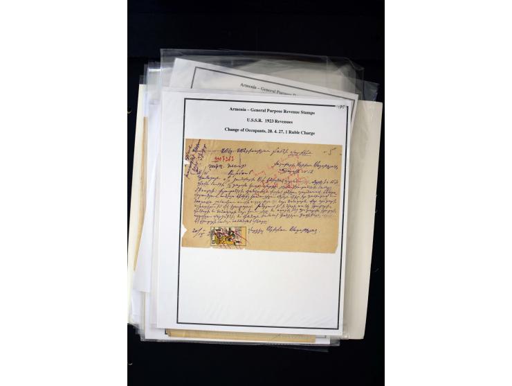 1923/41, The Dr R J Ceresa Exhibit collection of Armenian fiscal stamps and documents, comprising over 60 documents with 1923