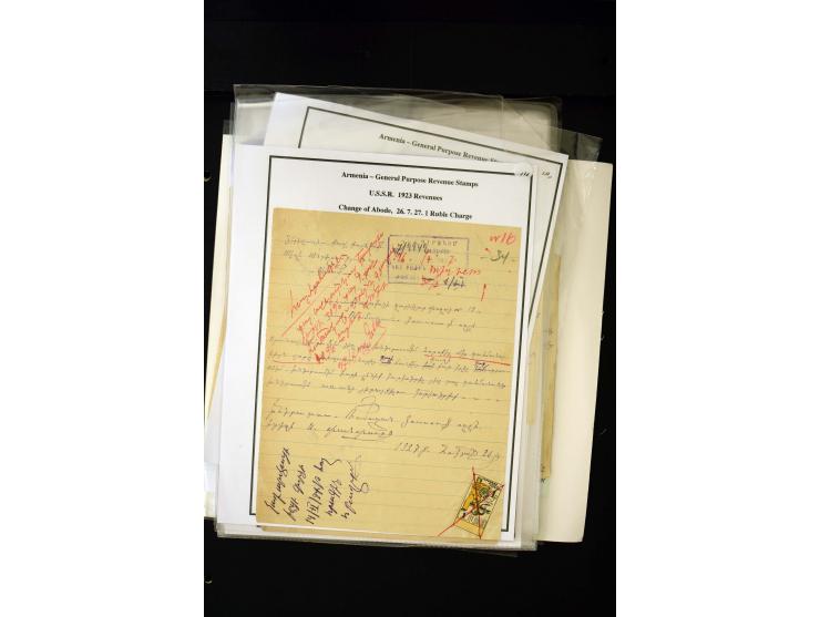 1923/41, The Dr R J Ceresa Exhibit collection of Armenian fiscal stamps and documents, comprising over 60 documents with 1923