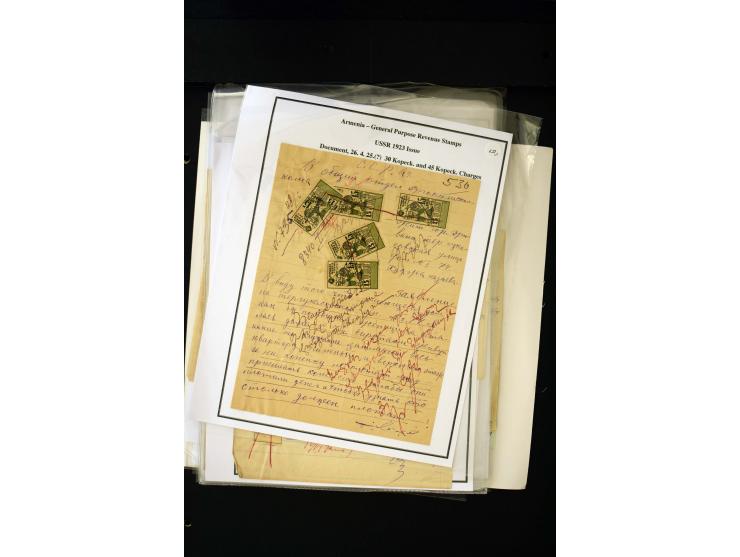 1923/41, The Dr R J Ceresa Exhibit collection of Armenian fiscal stamps and documents, comprising over 60 documents with 1923
