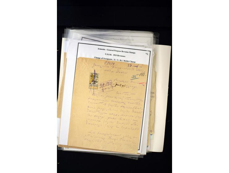 1923/41, The Dr R J Ceresa Exhibit collection of Armenian fiscal stamps and documents, comprising over 60 documents with 1923