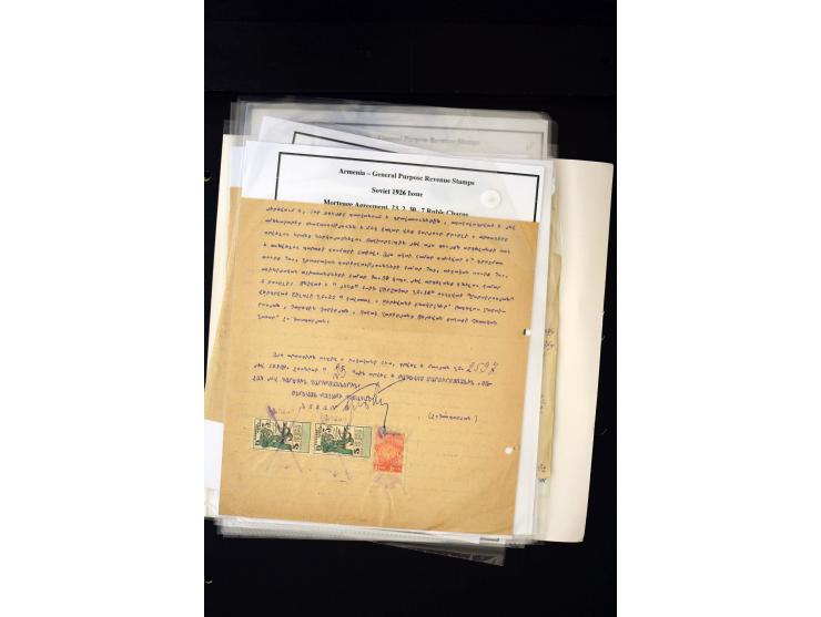 1923/41, The Dr R J Ceresa Exhibit collection of Armenian fiscal stamps and documents, comprising over 60 documents with 1923