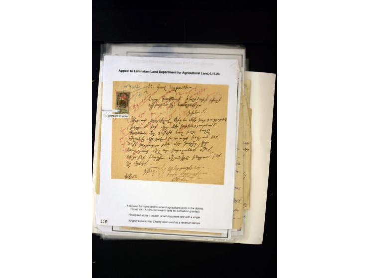 1923/41, The Dr R J Ceresa Exhibit collection of Armenian fiscal stamps and documents, comprising over 60 documents with 1923