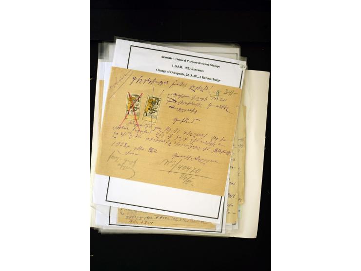 1923/41, The Dr R J Ceresa Exhibit collection of Armenian fiscal stamps and documents, comprising over 60 documents with 1923