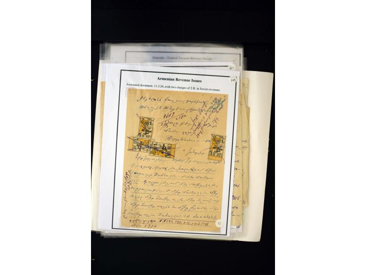 1923/41, The Dr R J Ceresa Exhibit collection of Armenian fiscal stamps and documents, comprising over 60 documents with 1923