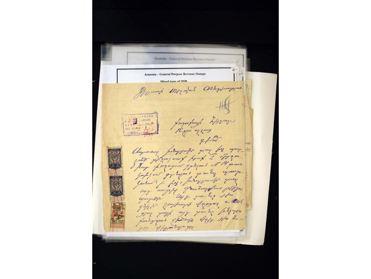 1923/41, The Dr R J Ceresa Exhibit collection of Armenian fiscal stamps and documents, comprising over 60 documents with 1923