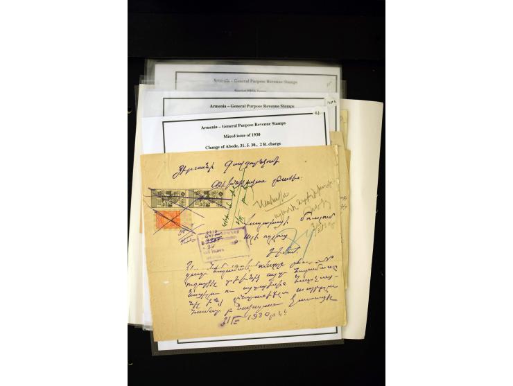 1923/41, The Dr R J Ceresa Exhibit collection of Armenian fiscal stamps and documents, comprising over 60 documents with 1923
