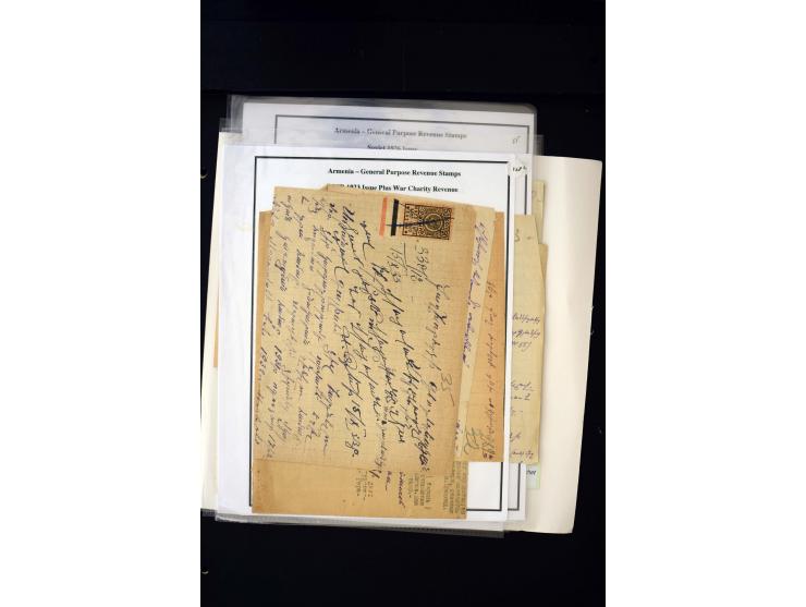 1923/41, The Dr R J Ceresa Exhibit collection of Armenian fiscal stamps and documents, comprising over 60 documents with 1923
