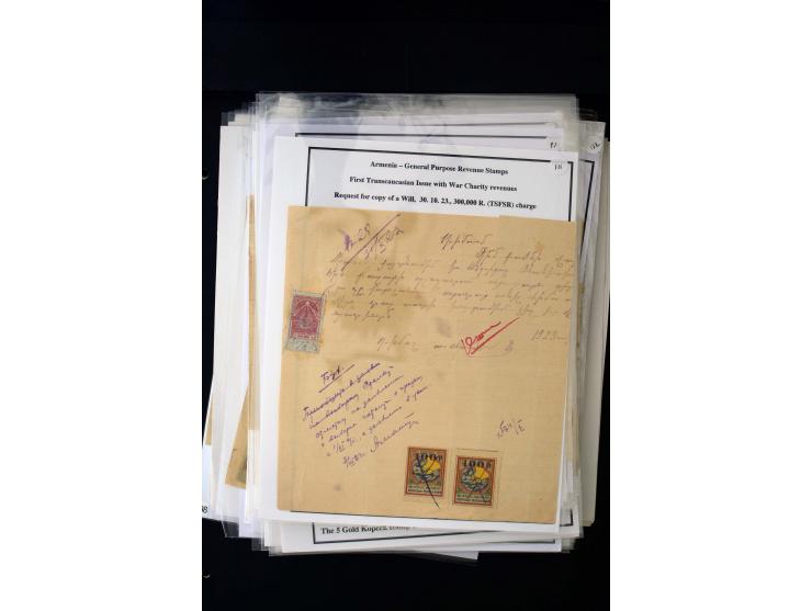 1923/41, The Dr R J Ceresa Exhibit collection of Armenian fiscal stamps and documents, comprising over 60 documents with 1923
