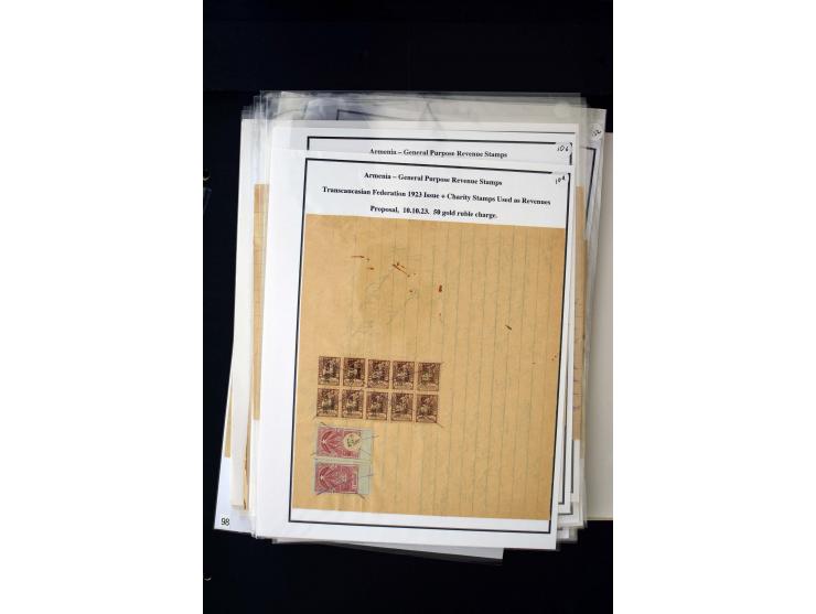 1923/41, The Dr R J Ceresa Exhibit collection of Armenian fiscal stamps and documents, comprising over 60 documents with 1923