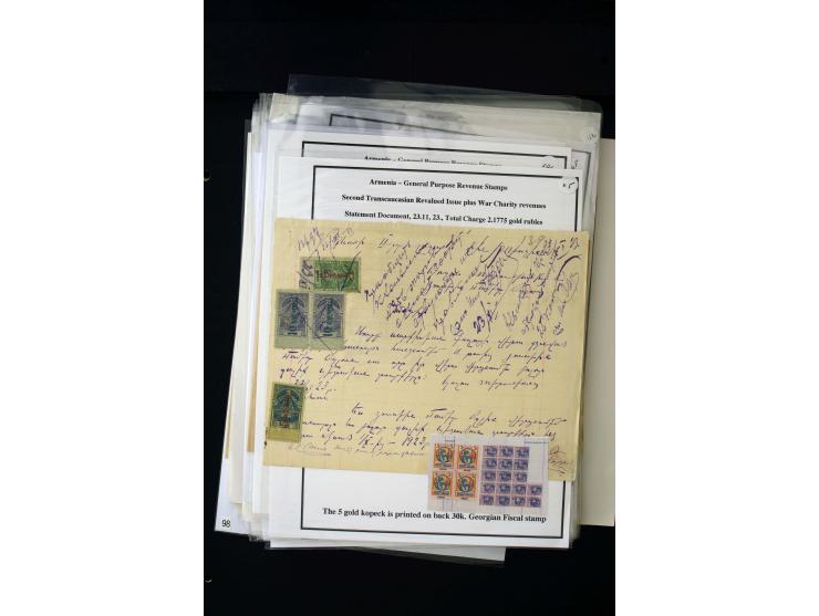 1923/41, The Dr R J Ceresa Exhibit collection of Armenian fiscal stamps and documents, comprising over 60 documents with 1923