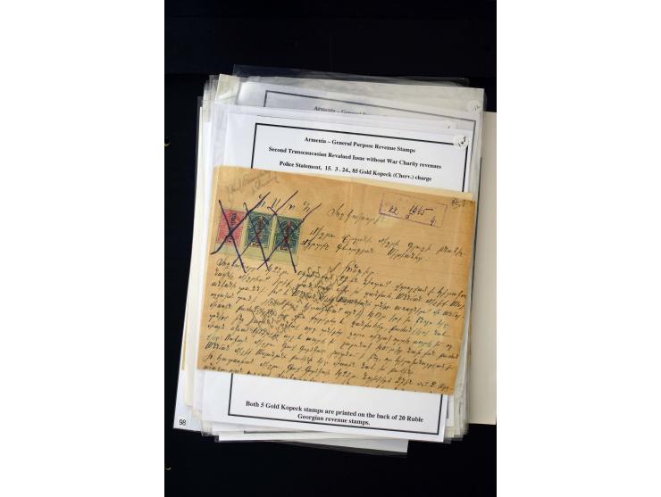 1923/41, The Dr R J Ceresa Exhibit collection of Armenian fiscal stamps and documents, comprising over 60 documents with 1923