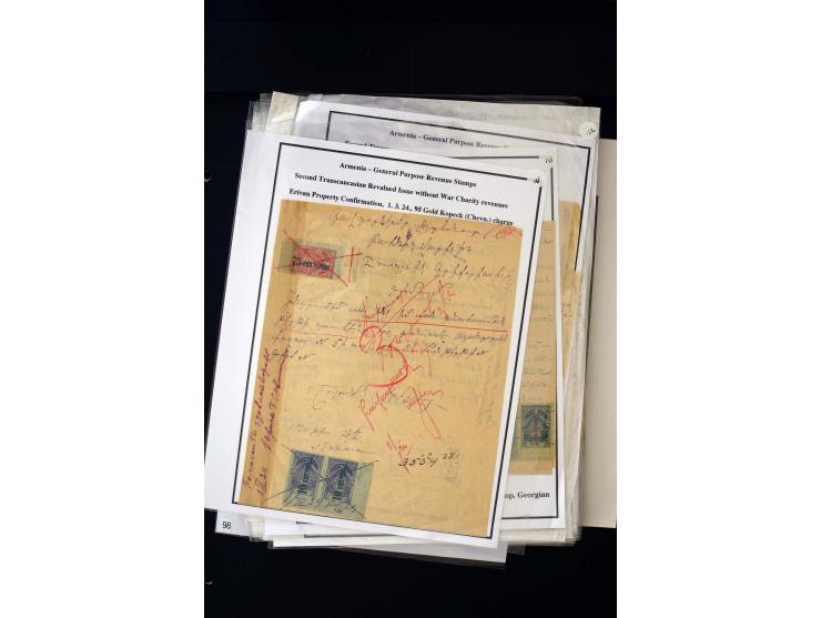 1923/41, The Dr R J Ceresa Exhibit collection of Armenian fiscal stamps and documents, comprising over 60 documents with 1923