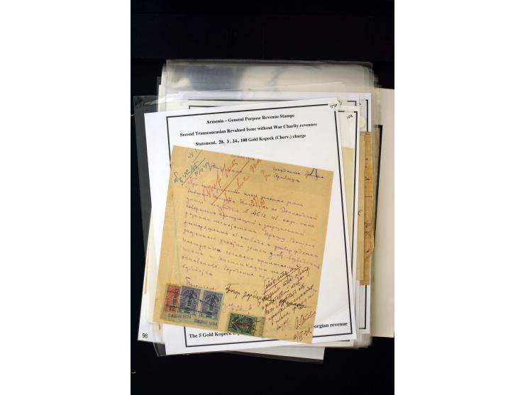 1923/41, The Dr R J Ceresa Exhibit collection of Armenian fiscal stamps and documents, comprising over 60 documents with 1923