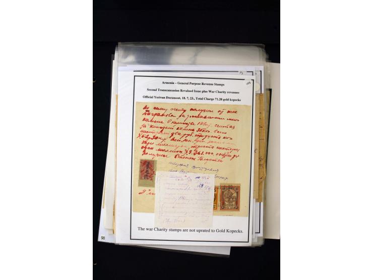 1923/41, The Dr R J Ceresa Exhibit collection of Armenian fiscal stamps and documents, comprising over 60 documents with 1923