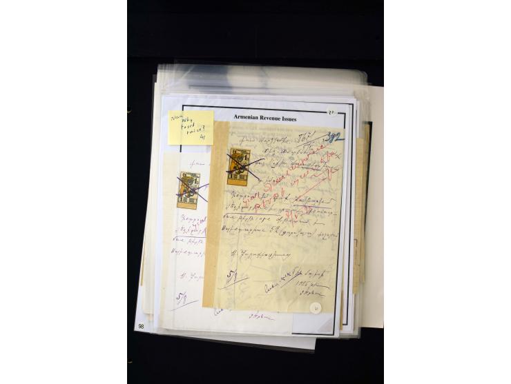1923/41, The Dr R J Ceresa Exhibit collection of Armenian fiscal stamps and documents, comprising over 60 documents with 1923