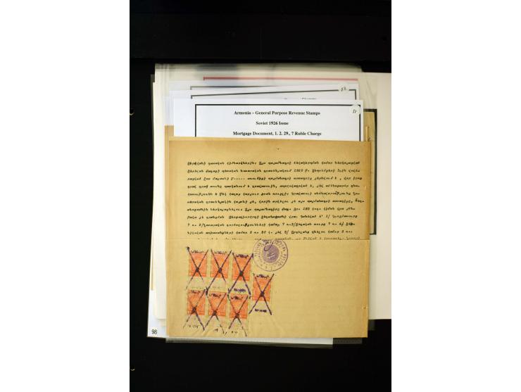 1923/41, The Dr R J Ceresa Exhibit collection of Armenian fiscal stamps and documents, comprising over 60 documents with 1923