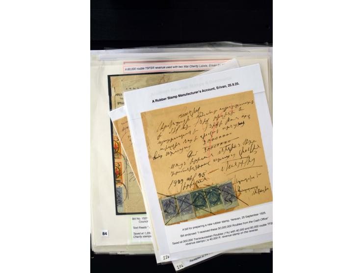 1923/41, The Dr R J Ceresa Exhibit collection of Armenian fiscal stamps and documents, comprising over 60 documents with 1923