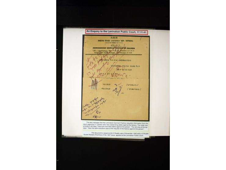 1923/41, The Dr R J Ceresa Exhibit collection of Armenian fiscal stamps and documents, comprising over 60 documents with 1923