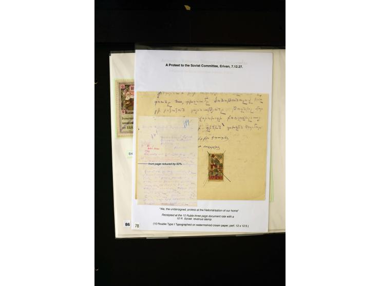 1923/41, The Dr R J Ceresa Exhibit collection of Armenian fiscal stamps and documents, comprising over 60 documents with 1923
