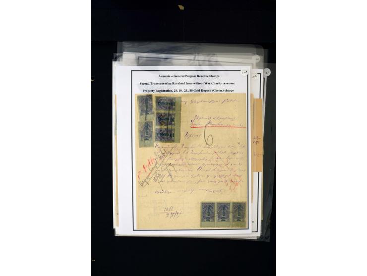 1923/41, The Dr R J Ceresa Exhibit collection of Armenian fiscal stamps and documents, comprising over 60 documents with 1923