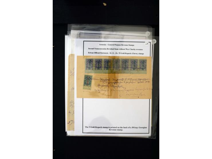 1923/41, The Dr R J Ceresa Exhibit collection of Armenian fiscal stamps and documents, comprising over 60 documents with 1923