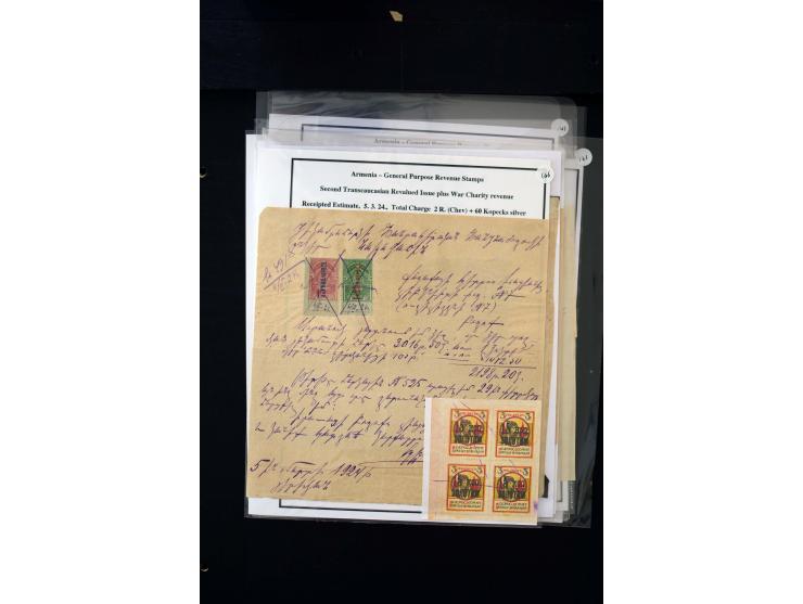 1923/41, The Dr R J Ceresa Exhibit collection of Armenian fiscal stamps and documents, comprising over 60 documents with 1923